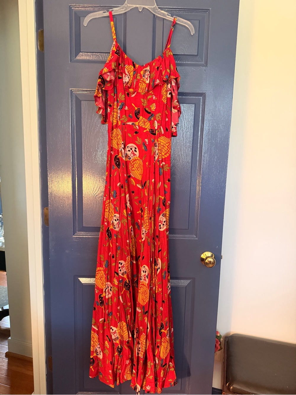 Trashy Diva Hollywood long circle maxi dress red print 12